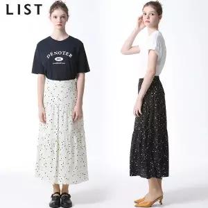[리스트(LIST)] 도트 셔링 스커트 (택가격: 168000원)