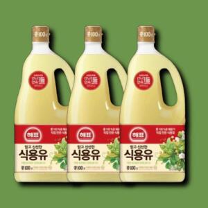 [기타] 해표 콩기름 튀김용 기름 건강한 요리유 식용유 튀김 바삭한 1.8L 3개