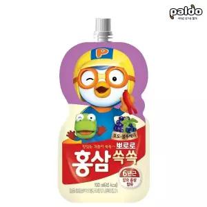 팔도 뽀로로 홍삼 쑥쑥 포도 블루베리 100ml 40포