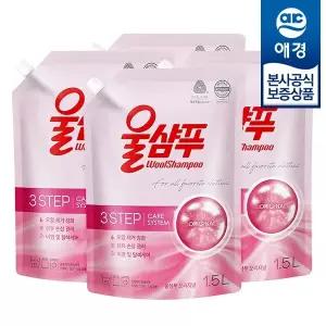 [애경] 울샴푸 오리지널 중성세제 리필 1.5L x4개 +섬유유연제 200ml x2개 증정