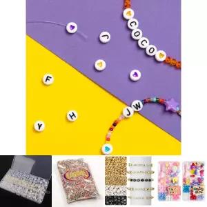 7mm 이니셜 알파벳비즈/팔찌/발찌/목걸이/마스크스트랩/이니셜/알파벳/비즈세트