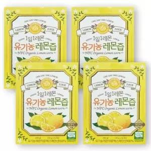 홀베리 유기농 레몬즙 1일1레몬 4박스 56포 레몬수 착즙액