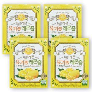 홀베리 유기농 레몬즙 1일1레몬 4박스 56포 레몬수 착즙액