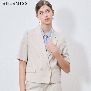[쉬즈미스] 더블 브레스티드 반팔 재킷 (택가격 318000원) (P003601325)