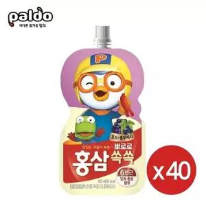 [팔도]뽀로로홍삼쏙쏙포도블루베리100mlX40개