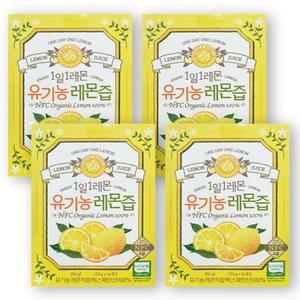 홀베리 유기농 레몬즙 1일1레몬 4박스(56포) 레몬수 착즙액