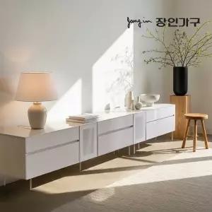 장인가구 무와 E0등급 하이그로시 3000 거실장 세트 (1200거실장 1800거실장)