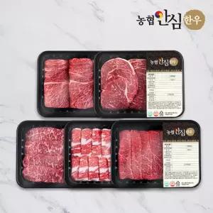 [농협안심한우] 1등급 한우 소 한마리 구이세트 1kg (꽃등심/등심/채끝/차돌박이/실속구이)