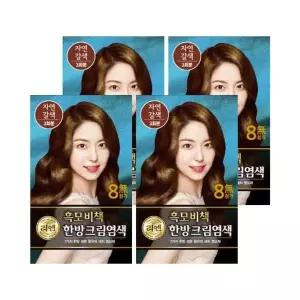 리엔 흑모비책 한방 크림 염색약 자연갈색 4개