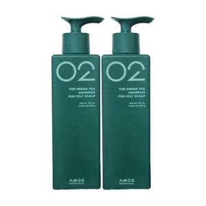 아모스 프로페셔널 녹차실감 샴푸 지성 500g 2개