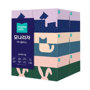 미니플러스 250매 12입 1개 피부저자극 각티슈 모나리자 미용티슈 천연펄프