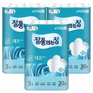 [보리보리/땡큐온]잘풀리는집 도톰한 레시피 데코 3겹 30M 30롤 x3팩