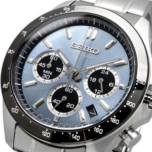 패션잡화 시계 SEIKO 15초 크로노그래프 쿼츠 손목시계 맨즈 SBTR027 블루 그레이 메탈릭