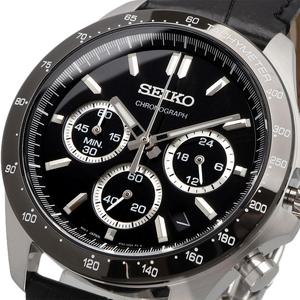 패션잡화 시계 세이코 SEIKO 15초 크로노그래프 쿼츠 손목시계 맨즈 SBTR021 블랙 레더