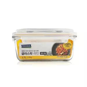 글라스락 라인 직사각 핸디형 2.7L 유리 밀폐용기