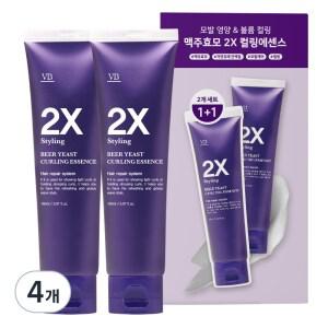 비바스 맥주효모 헤어관리 2X 스타일링 컬링 헤어에센스 150ml 4개