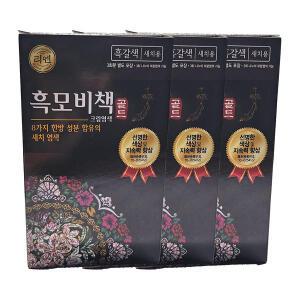 메온셀 리엔 흑모비책 골드 한방 크림염색약 새치용 흑갈색 x3개