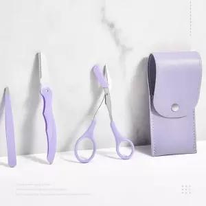 눈썹 케어 정리 3종 세트/칼 휴대용 뷰티 미용 손질 면도기 정리용 브로우 면도 미니