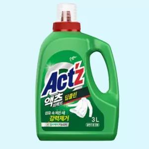 세탁 빨래 세제 액츠 딥클린 3개 용기 드럼 일반 세탁기 겸용 찌든때 제거 액체 대용량