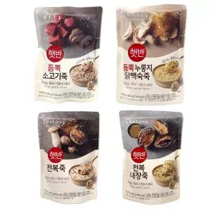 CJ제일제당 햇반죽 420g (듬뿍소고기죽,듬뿍누룽지닭백숙죽,전복죽,전복내장죽) [10개] 묶음