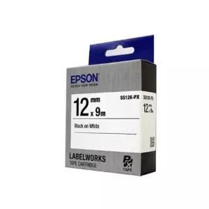 엡손 라벨테이프 SS-12K-PX 12mm(백색 흑색문자)/정품/라벨/테이프/라벨지/테잎/카트리지/리필/테프/인쇄