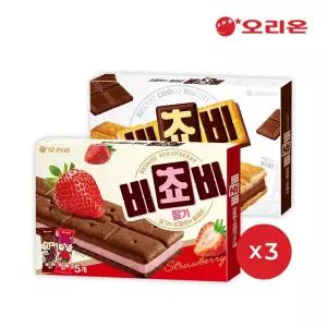 오리온 비쵸비 딸기 5P (125g) x 3개 + 비쵸비 초코 5P (125g) x 3개