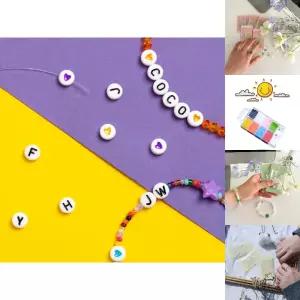 7mm 이니셜 알파벳비즈/부자재/악세사리/만들기/우정/팔찌/키링/비즈/아동/유아/초등/취미/키트/창작/공예