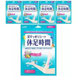 일본 발바닥 붙이는 파스 6매입 x 5개 휴족시간 발 종아리 다리 쿨링 수액 시트 피로 평발 풋패치 마사지
