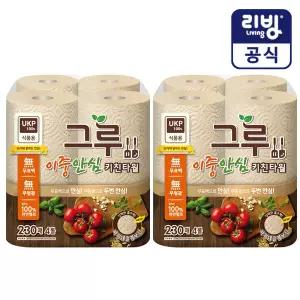 [보리보리/삼정펄프]그루 무표백 키친타월 230매 4롤X2팩