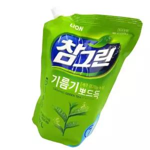 온가지팜 참그린 기름기뽀드득 주방세제 1.2L 리필 1EA 주방세정제 과일세척제 설거지용품