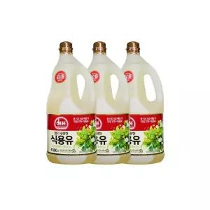 해표 맑고 신선한 식용유 콩 100% 1.8L X 3개 콩기름