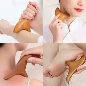 장미목 삼각 괄사 지압봉 림프 셀프 목 어깨 승모근 나무 마사지 도구