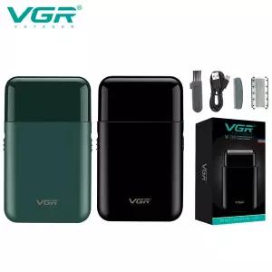 VGR V-390 소형 싱글 블레이드 무선 수염 트리머 면도기 USB 충전식식 포일 얼굴 바디 쉐이버 남성용 올인