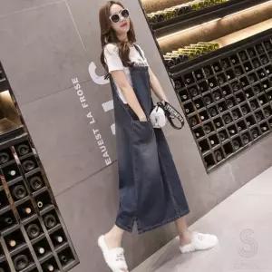 예쁜 여성 데님원피스 가을 멜빵 원피스 멜방 간절기 롱치마