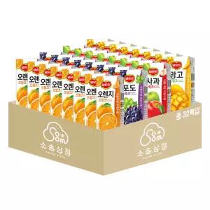 델몬트 드링크 190ml 혼합 32팩 (오렌지+포도+사과+망고 각 8팩)