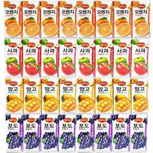 델몬트 드링크 팩음료 쥬스 주스 음료수 음료 32팩(사과 망고 포도 오렌지)4종 8개씩