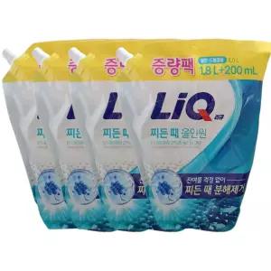 애경 리큐 찌든때 올인원 2L 4개 일반 드럼 겸용 세탁 세제 리필 (1srr)