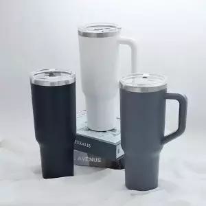 빨대텀블러 보냉 스텐 손잡이 대용량 차량용 운동 1.12L