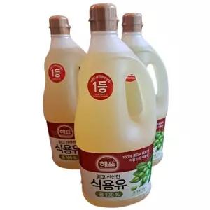 해표 콩 식용유 1.8L 3개 튀김용 기름 대두유 콩기름 (1srr)