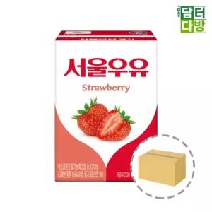 (200ml 24팩) 서울 우유 딸기 우유/단체/간식/어린이/음료수/맛있는/아기/음료/대량/아이/드링크/유치원