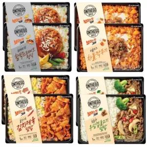 함박스테이크정식 290g+김치제육덮밥 290g+우삼겹불고기 덮밥 290g+더블치즈 차돌깍두기 300g, 각2개 총8개