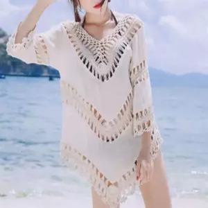 해변 휴양지 비치 바캉스 커버업 펀칭 원피스 가운 로브 파자마 비치웨어