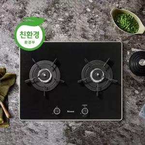 린나이 2구 RBR-P2501D 빌트인/스탠드 건전지형 가스레인지 블랙펄