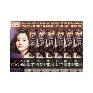 려 우아채멋내기 새치크림 염색약 120g 6C커피브라운, 6개
