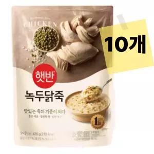 CJ 햇반 듬뿍 녹두닭죽 420g, 10개