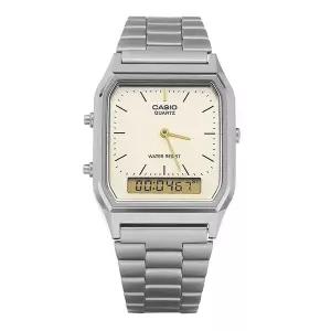 [카시오] 카시오 시계 AQ-230GG-9A 스퀘어 디지털 아날로그 듀얼타임 메탈시계 당일발송