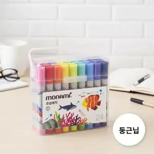 모나미 미술 칼라 유성매직 사인펜 둥근닙 24색 세트