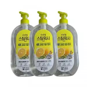 자연퐁 스팀워시 4X 레몬향 용기형 750ml 3개