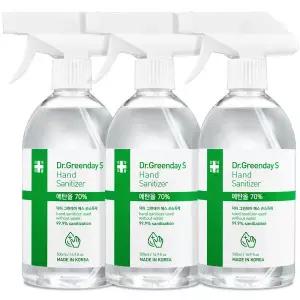 닥터그린데이 손소독 스프레이 대용량 500ml 3개 뿌리는 손소독제