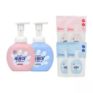 세균아꼼짝마 버블 핸드워시 용기 파우더, 250ml, 1개 + 레몬, 리필 200ml, 2개